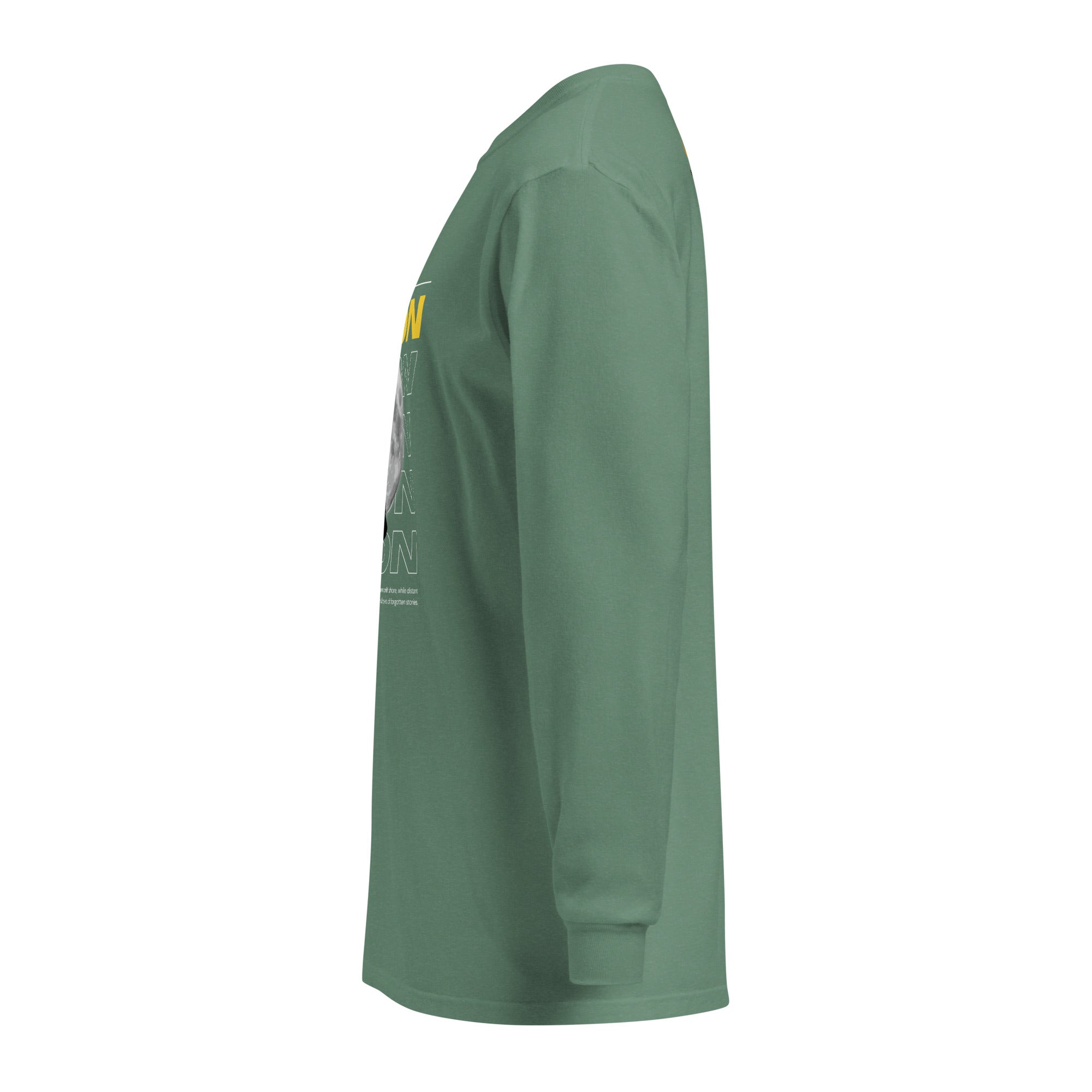 Unisex Garment-dyed heavyweight long-sleeve shirt | Moon long-sleeve shirt AwRans Clothing unisex-garment-dyed-heavyweight-long-sleeve-shirt-light-green-left-67eaaf413289d
