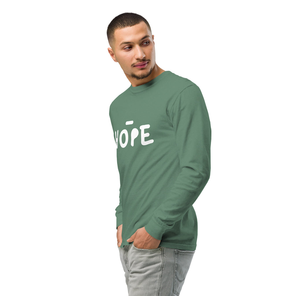 Unisex Garment-dyed heavyweight long-sleeve shirt | Hope long-sleeve shirt AwRans Clothing unisex-garment-dyed-heavyweight-long-sleeve-shirt-light-green-left-front-2-67eaade536d14