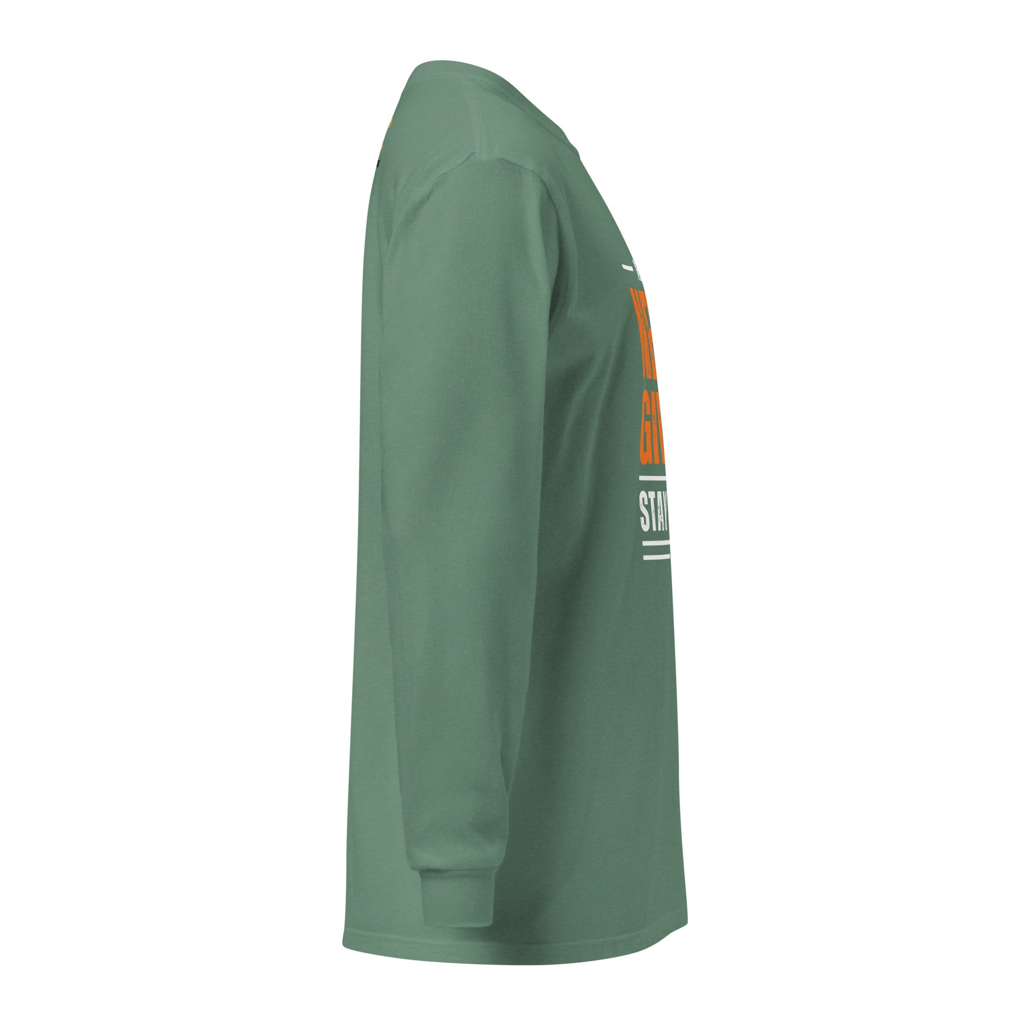 Unisex Garment-dyed heavyweight long-sleeve shirt | Always Never Give Up Stay Strong long-sleeve shirt AwRans Clothing unisex-garment-dyed-heavyweight-long-sleeve-shirt-light-green-right-67eab0a3d70fc