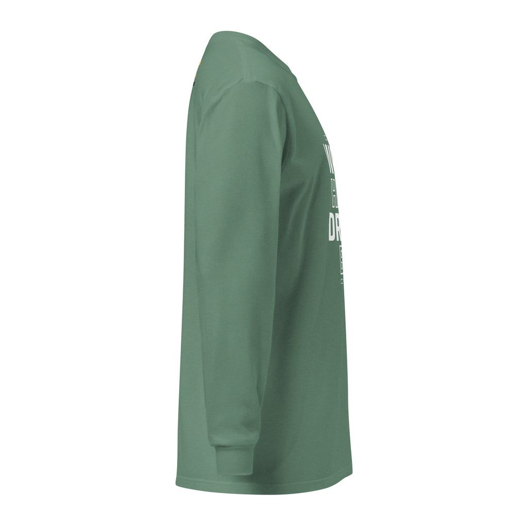 Unisex Garment-dyed heavyweight long-sleeve shirt | Work Hard , Dream Big long-sleeve shirt AwRans Clothing unisex-garment-dyed-heavyweight-long-sleeve-shirt-light-green-right-67eab157bb0e1
