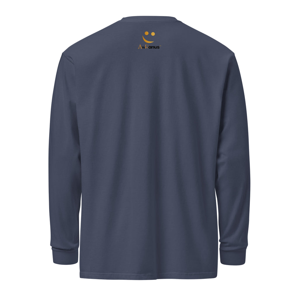 Unisex Garment-dyed heavyweight long-sleeve shirt | Work Hard , Dream Big long-sleeve shirt AwRans Clothing unisex-garment-dyed-heavyweight-long-sleeve-shirt-navy-back-67eab157acd0b