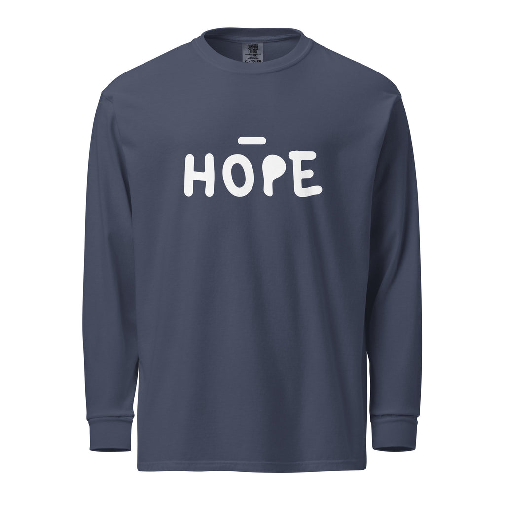Unisex Garment-dyed heavyweight long-sleeve shirt | Hope long-sleeve shirt AwRans Clothing unisex-garment-dyed-heavyweight-long-sleeve-shirt-navy-front-67eaade52c8a3
