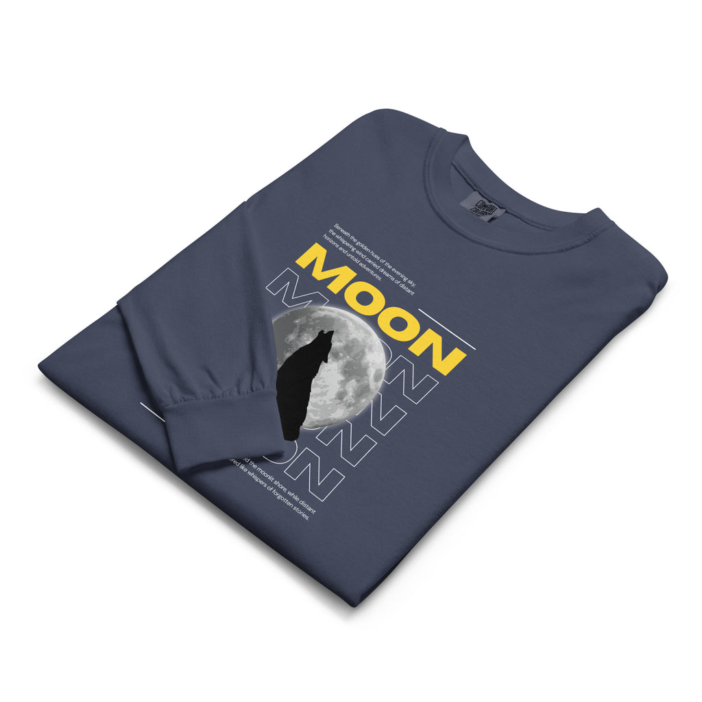 Unisex Garment-dyed heavyweight long-sleeve shirt | Moon long-sleeve shirt AwRans Clothing unisex-garment-dyed-heavyweight-long-sleeve-shirt-navy-front-67eaaf411e6e1