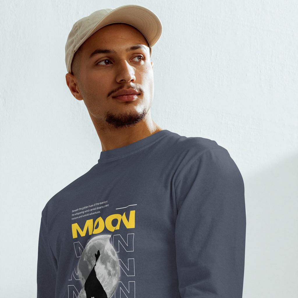 Unisex Garment-dyed heavyweight long-sleeve shirt | Moon long-sleeve shirt AwRans Clothing unisex-garment-dyed-heavyweight-long-sleeve-shirt-navy-front-67eaaf411ee83