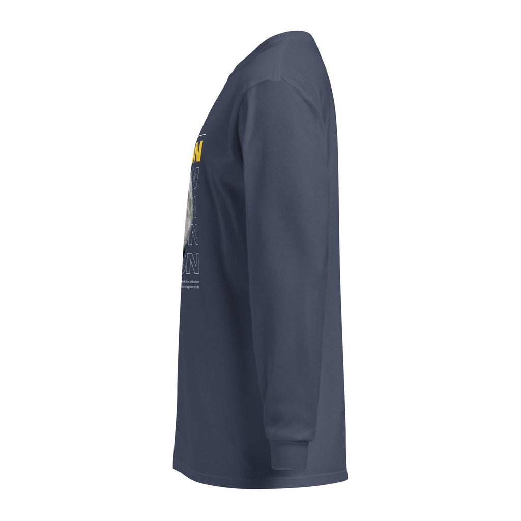 Unisex Garment-dyed heavyweight long-sleeve shirt | Moon long-sleeve shirt AwRans Clothing unisex-garment-dyed-heavyweight-long-sleeve-shirt-navy-left-67eaaf4120cbe