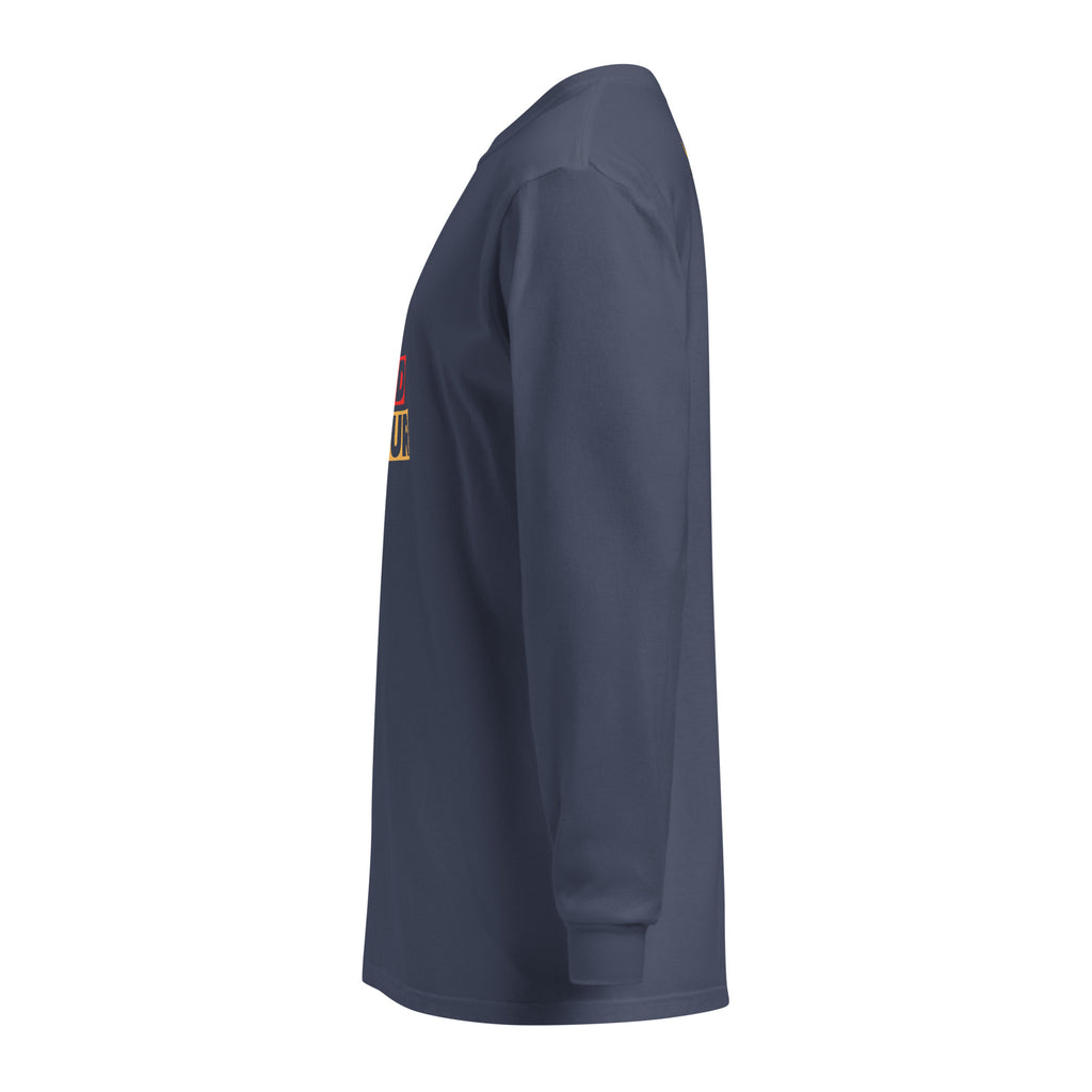 Unisex Garment-dyed heavyweight long-sleeve shirt | Be Kind To Your Mind long-sleeve shirt AwRans Clothing unisex-garment-dyed-heavyweight-long-sleeve-shirt-navy-left-67eaaff16b915