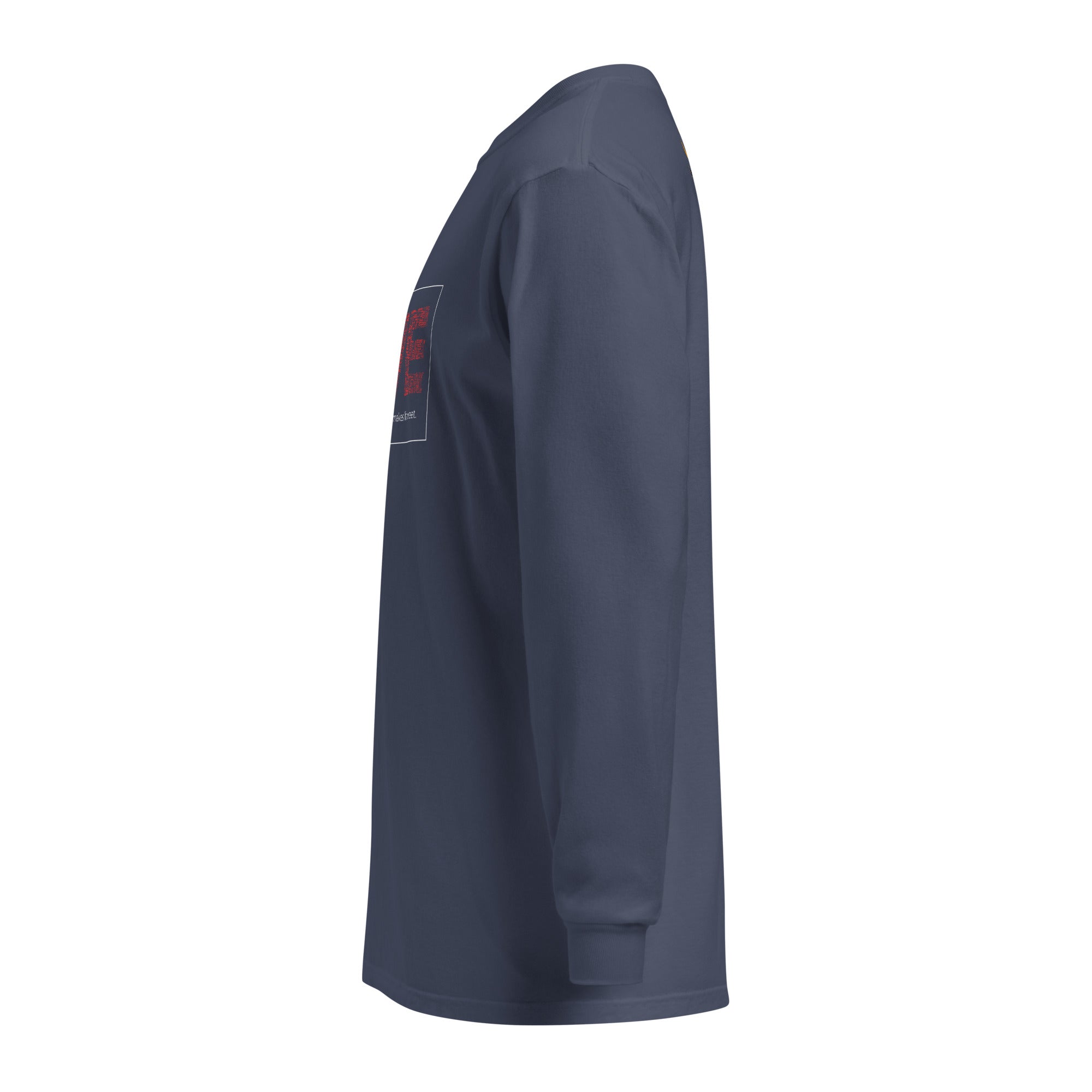 Unisex Garment-dyed heavyweight long-sleeve shirt | Love long-sleeve shirt AwRans Clothing unisex-garment-dyed-heavyweight-long-sleeve-shirt-navy-left-67eab20c80793