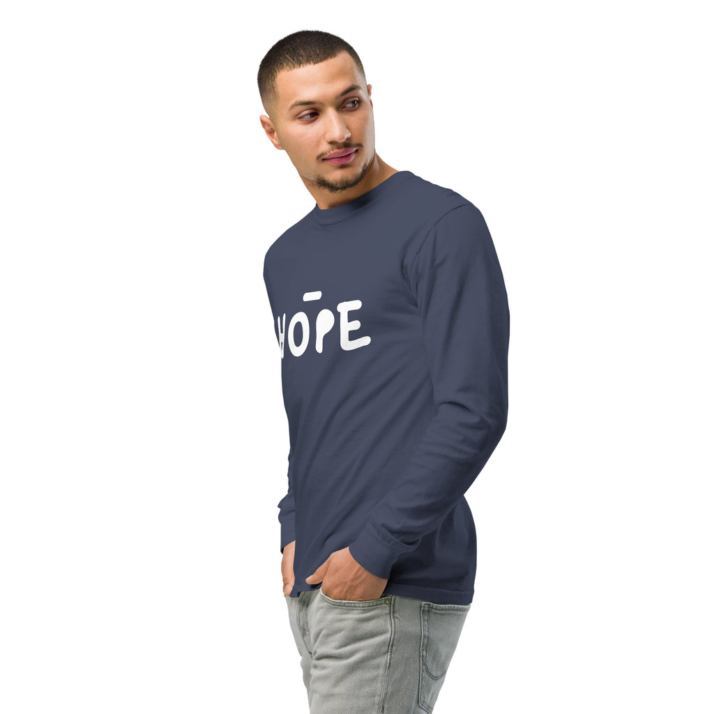 Unisex Garment-dyed heavyweight long-sleeve shirt | Hope long-sleeve shirt AwRans Clothing unisex-garment-dyed-heavyweight-long-sleeve-shirt-navy-left-front-2-67eaade528889