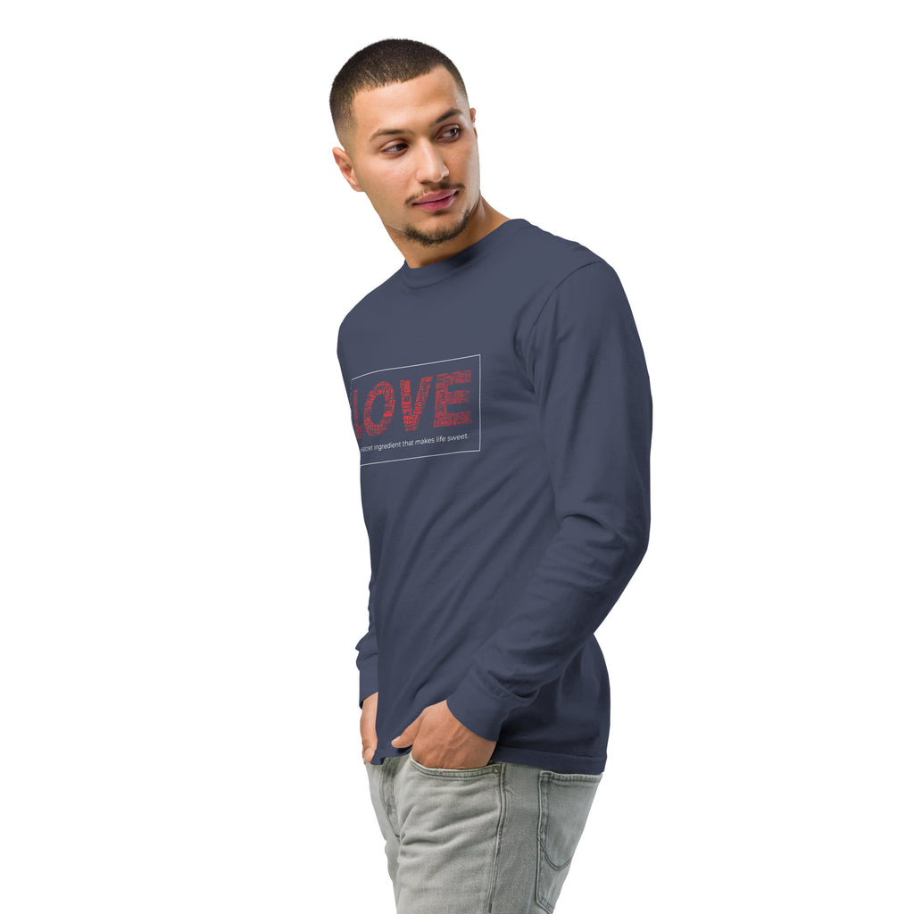 Unisex Garment-dyed heavyweight long-sleeve shirt | Love long-sleeve shirt AwRans Clothing unisex-garment-dyed-heavyweight-long-sleeve-shirt-navy-left-front-2-67eab20c7d2fb