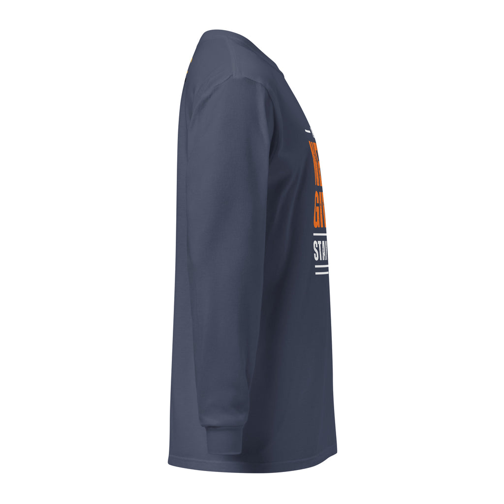 Unisex Garment-dyed heavyweight long-sleeve shirt | Always Never Give Up Stay Strong long-sleeve shirt AwRans Clothing unisex-garment-dyed-heavyweight-long-sleeve-shirt-navy-right-67eab0a3c3870