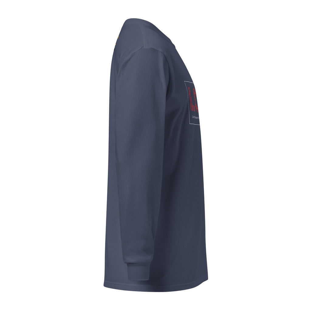 Unisex Garment-dyed heavyweight long-sleeve shirt | Love long-sleeve shirt AwRans Clothing unisex-garment-dyed-heavyweight-long-sleeve-shirt-navy-right-67eab20c80252