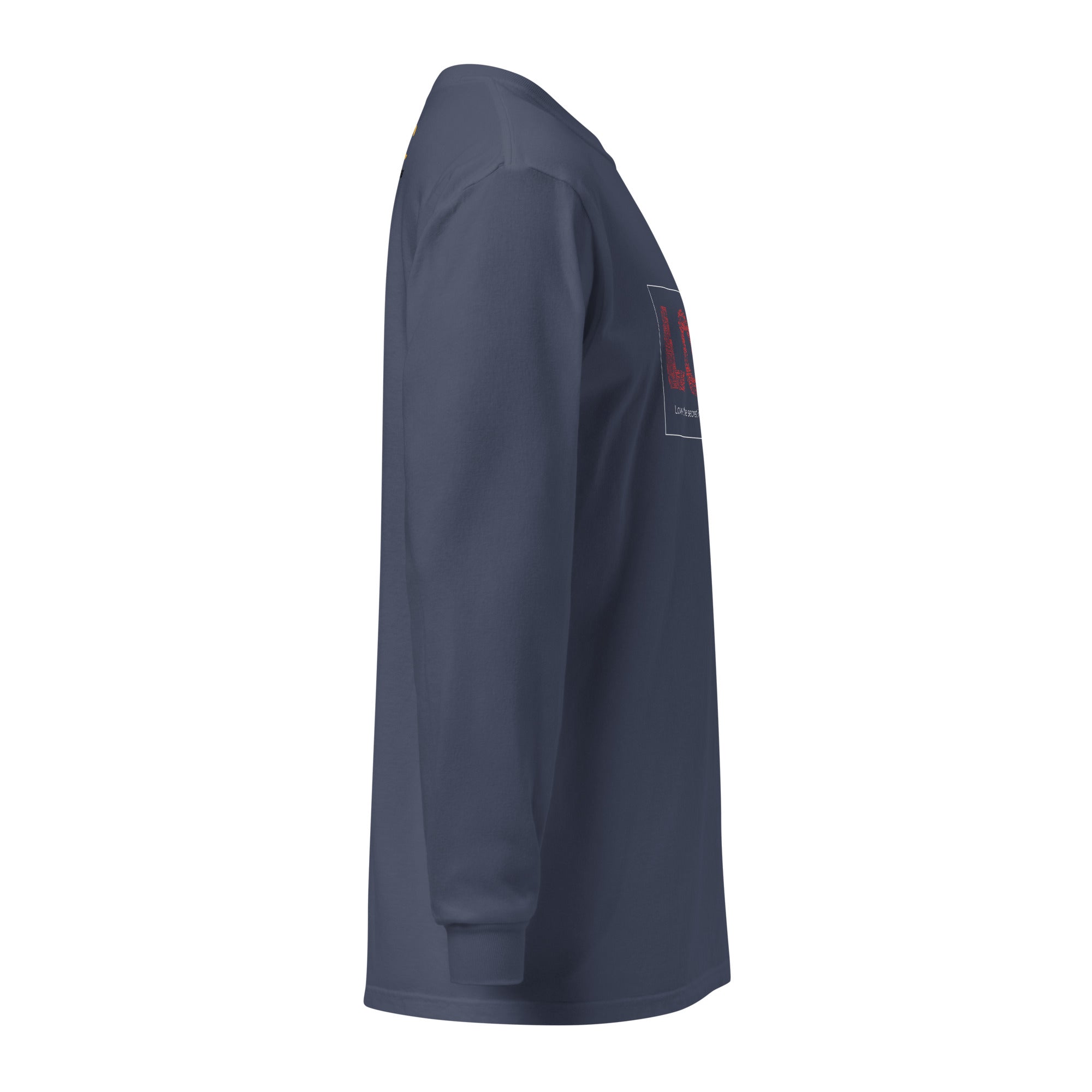 Unisex Garment-dyed heavyweight long-sleeve shirt | Love long-sleeve shirt AwRans Clothing unisex-garment-dyed-heavyweight-long-sleeve-shirt-navy-right-67eab20c80252