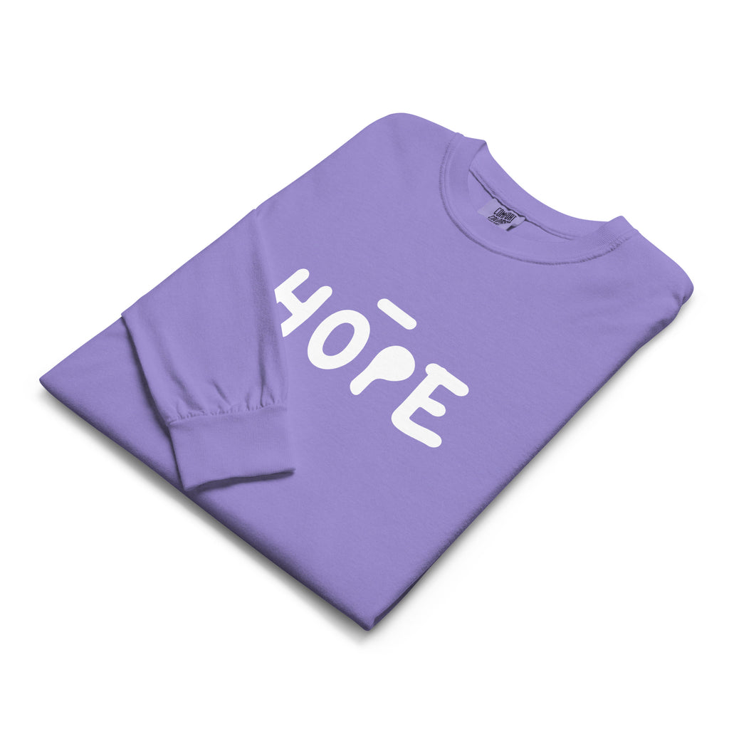 Unisex Garment-dyed heavyweight long-sleeve shirt | Hope long-sleeve shirt AwRans Clothing unisex-garment-dyed-heavyweight-long-sleeve-shirt-violet-front-67eaade553408