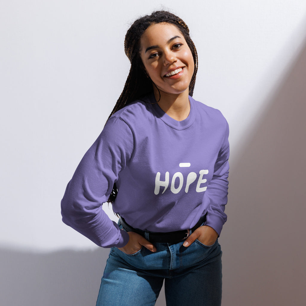 Unisex Garment-dyed heavyweight long-sleeve shirt | Hope long-sleeve shirt AwRans Clothing unisex-garment-dyed-heavyweight-long-sleeve-shirt-violet-front-67eaade55581c