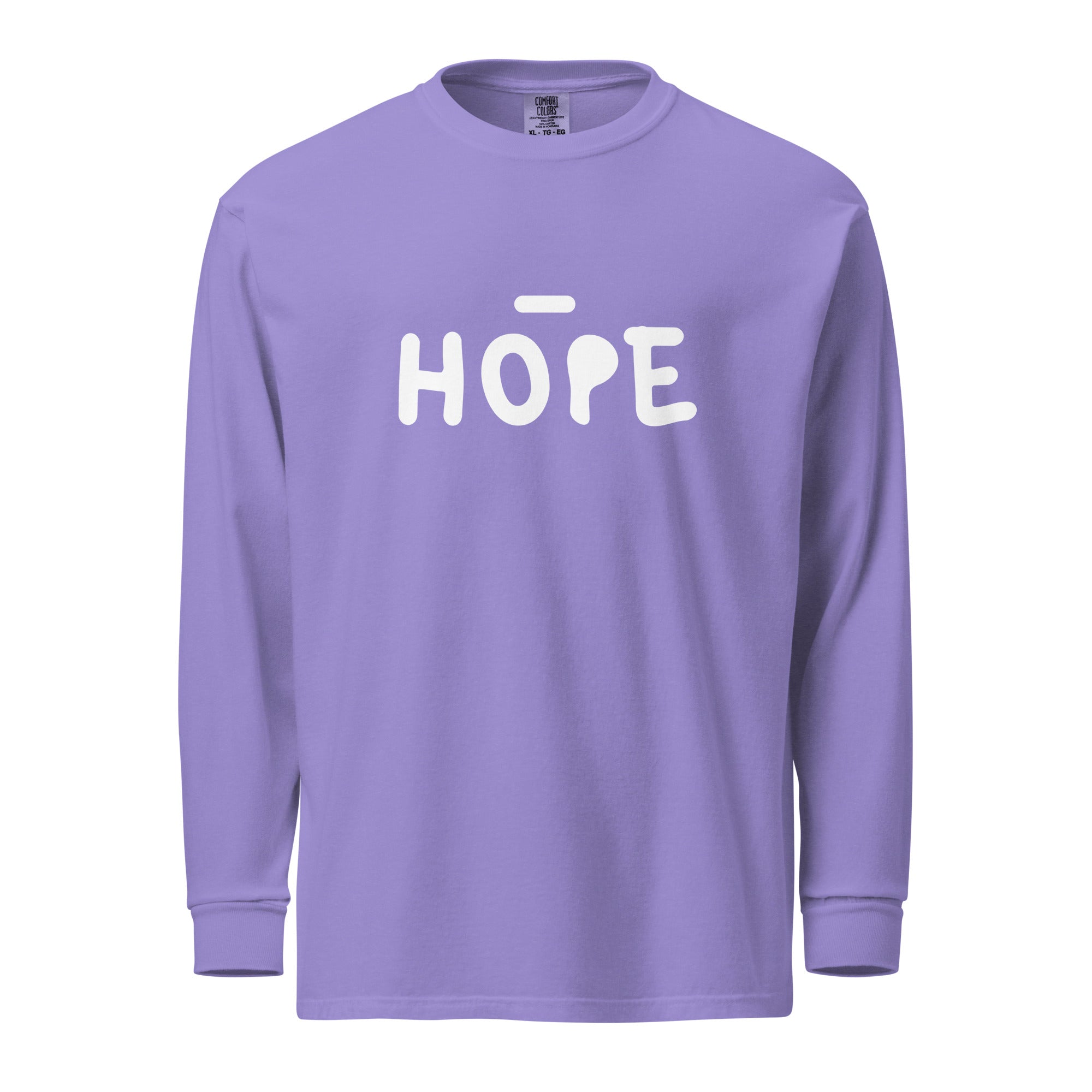 Unisex Garment-dyed heavyweight long-sleeve shirt | Hope long-sleeve shirt AwRans Clothing unisex-garment-dyed-heavyweight-long-sleeve-shirt-violet-front-67eaade562945