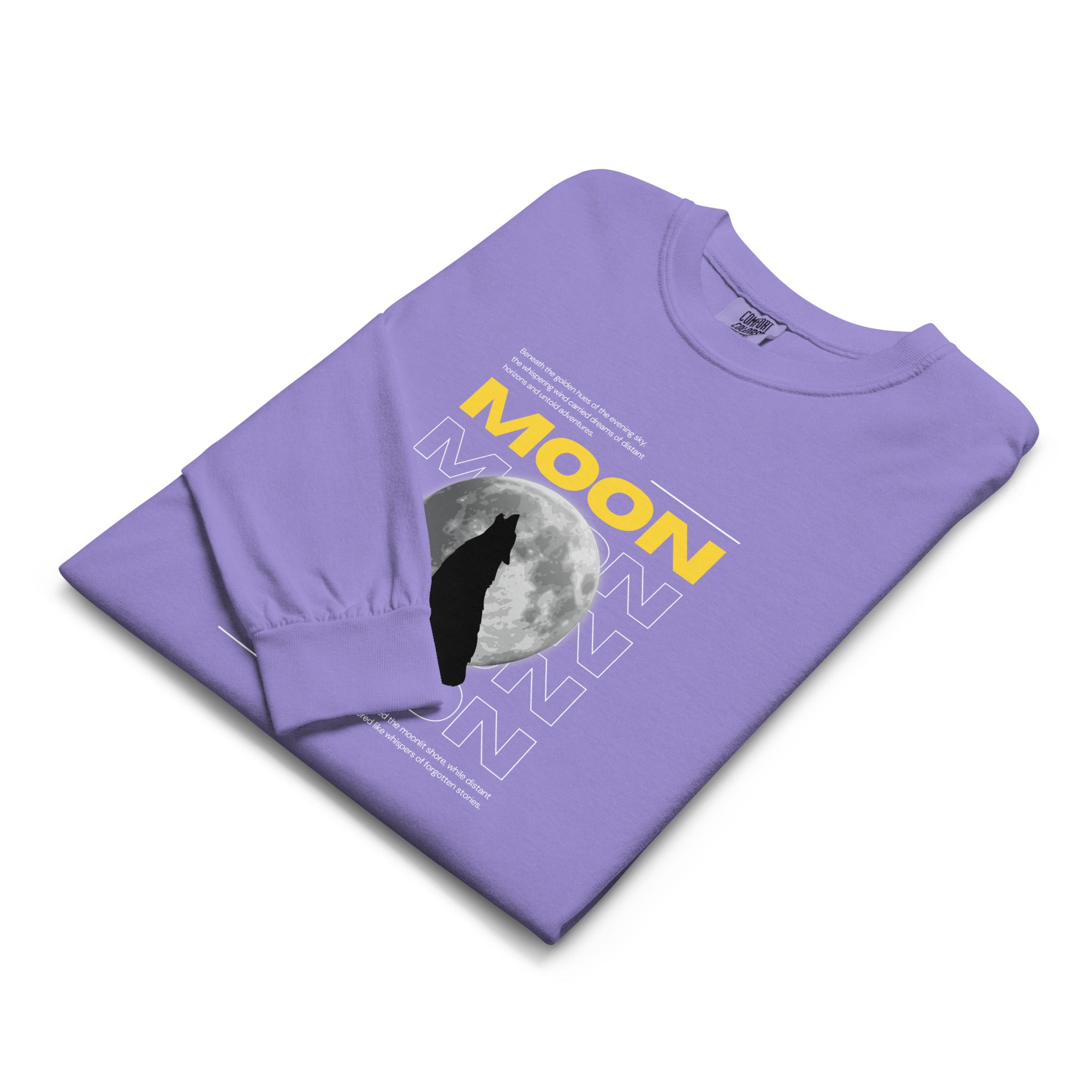 Unisex Garment-dyed heavyweight long-sleeve shirt | Moon long-sleeve shirt AwRans Clothing unisex-garment-dyed-heavyweight-long-sleeve-shirt-violet-front-67eaaf4147d8b