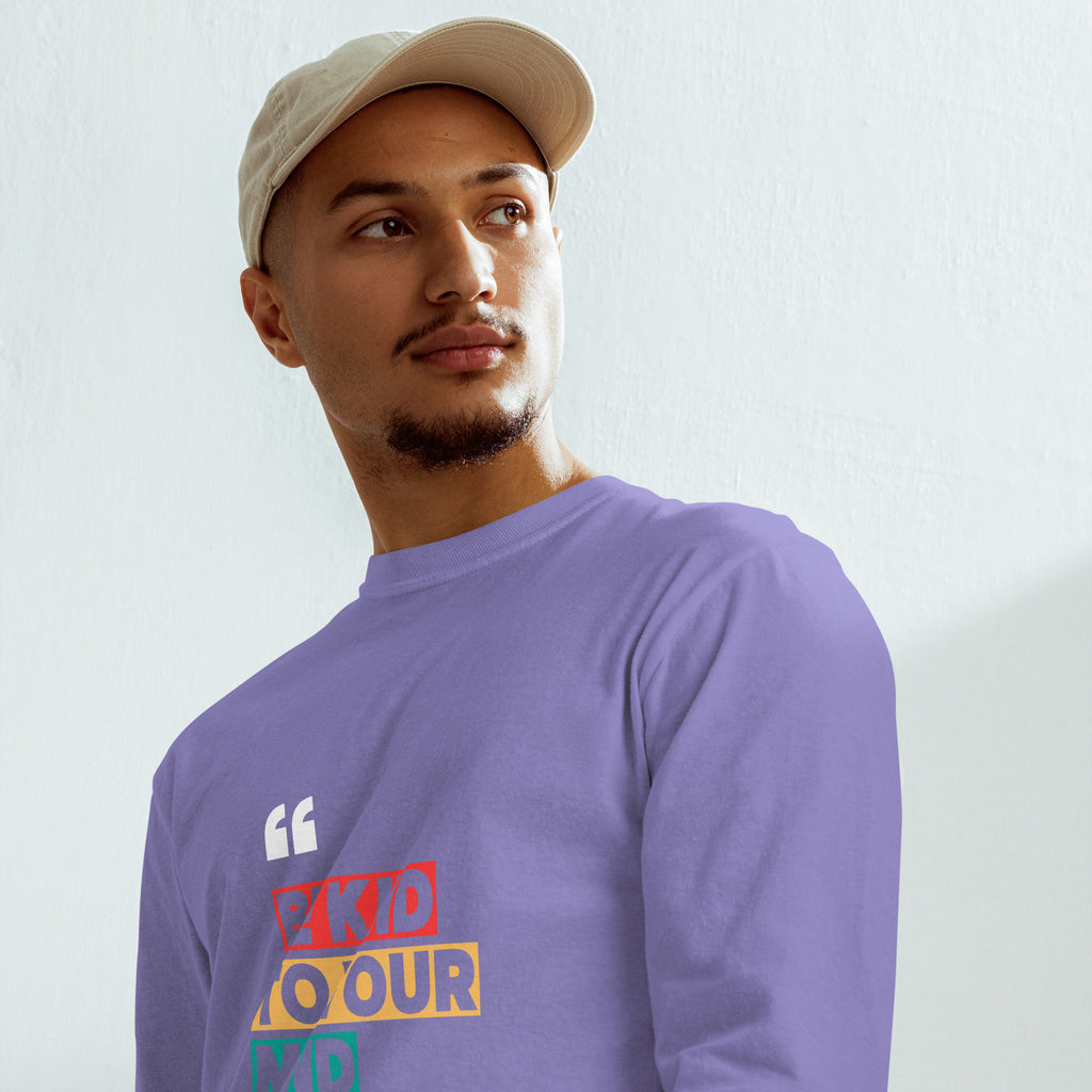 Unisex Garment-dyed heavyweight long-sleeve shirt | Be Kind To Your Mind long-sleeve shirt AwRans Clothing unisex-garment-dyed-heavyweight-long-sleeve-shirt-violet-front-67eaaff190868
