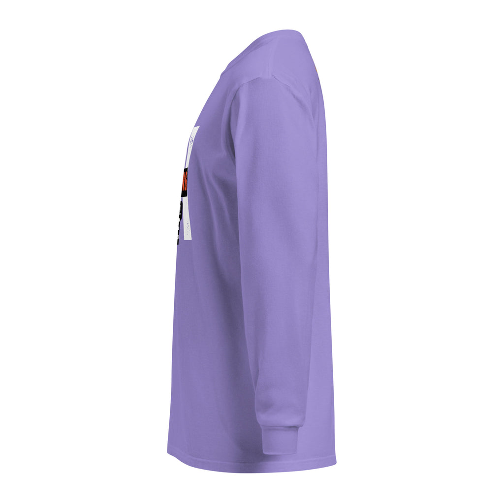 Unisex Garment-dyed heavyweight long-sleeve shirt | Everything Will Be Ok long-sleeve shirt AwRans Clothing unisex-garment-dyed-heavyweight-long-sleeve-shirt-violet-left-67eab3790853b