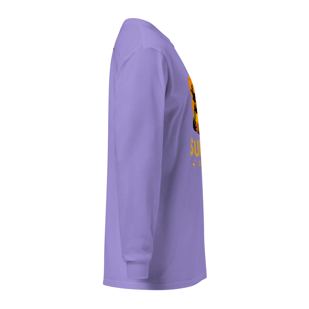 Unisex Garment-dyed heavyweight long-sleeve shirt | Summer Sunset long-sleeve shirt AwRans Clothing unisex-garment-dyed-heavyweight-long-sleeve-shirt-violet-right-67eaae92555fc