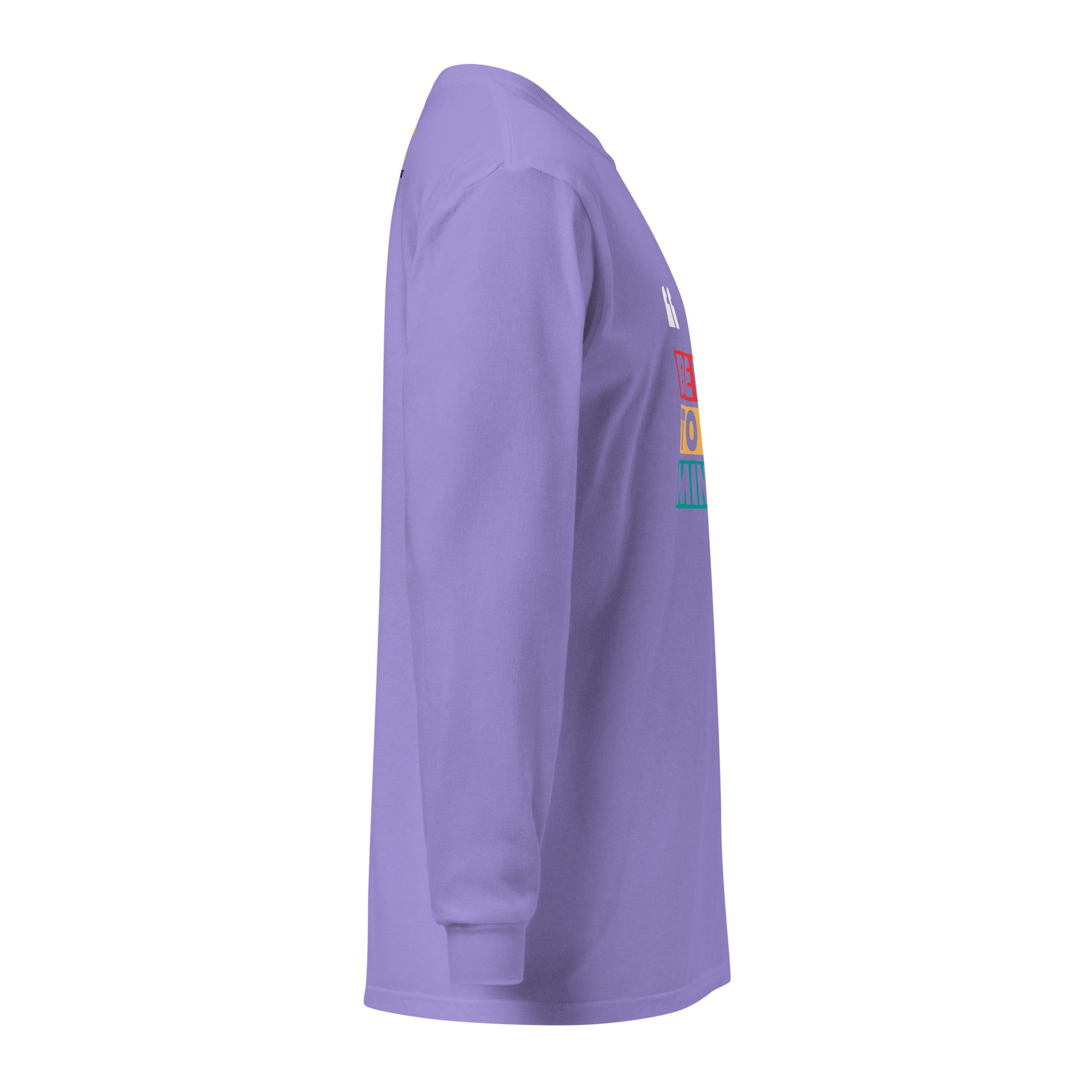 Unisex Garment-dyed heavyweight long-sleeve shirt | Be Kind To Your Mind long-sleeve shirt AwRans Clothing unisex-garment-dyed-heavyweight-long-sleeve-shirt-violet-right-67eaaff19522f