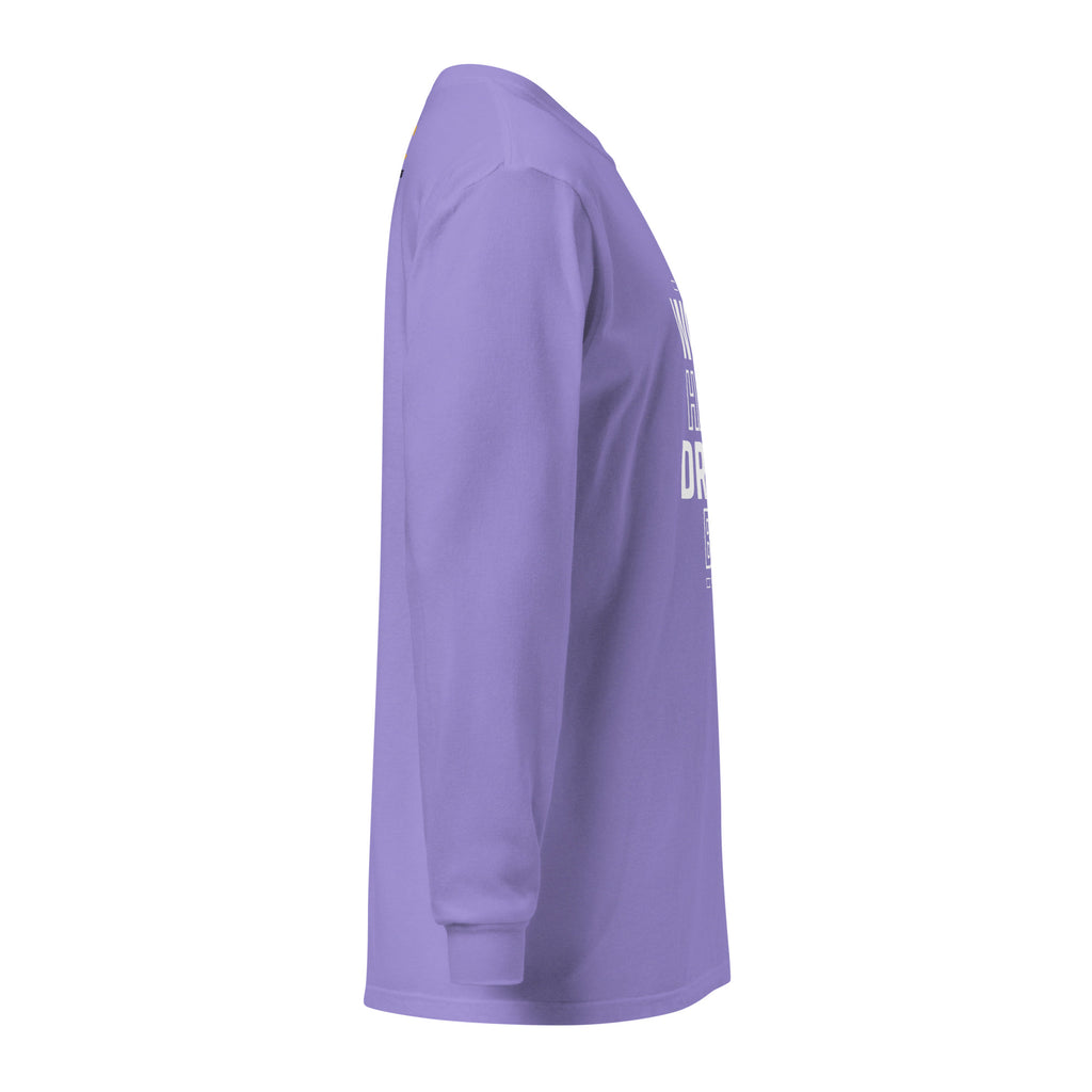 Unisex Garment-dyed heavyweight long-sleeve shirt | Work Hard , Dream Big long-sleeve shirt AwRans Clothing unisex-garment-dyed-heavyweight-long-sleeve-shirt-violet-right-67eab157d4913