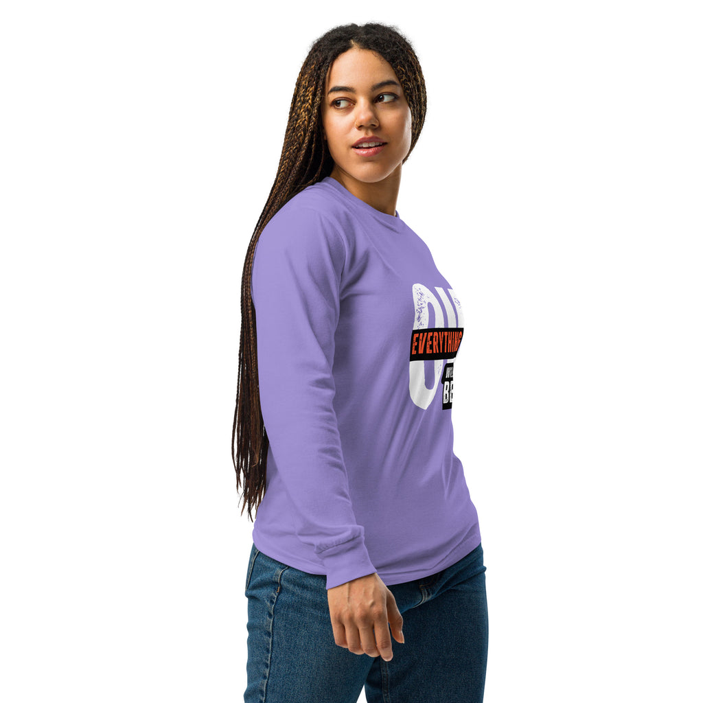 Unisex Garment-dyed heavyweight long-sleeve shirt | Everything Will Be Ok long-sleeve shirt AwRans Clothing unisex-garment-dyed-heavyweight-long-sleeve-shirt-violet-right-67eab3790be1d