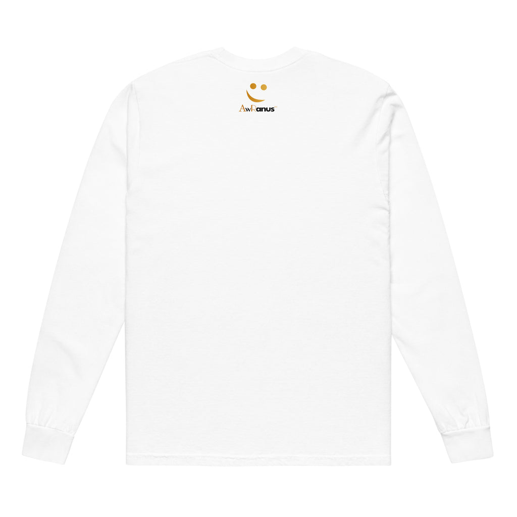 Unisex Garment-dyed heavyweight long-sleeve shirt | Summer Sunset long-sleeve shirt AwRans Clothing unisex-garment-dyed-heavyweight-long-sleeve-shirt-white-back-67eaae92815ba