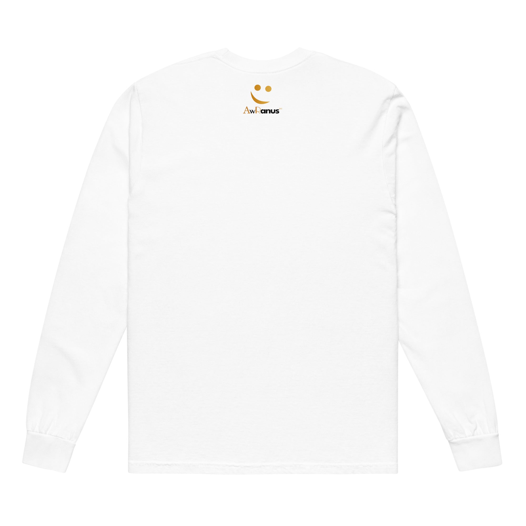 Unisex Garment-dyed heavyweight long-sleeve shirt | Summer Sunset long-sleeve shirt AwRans Clothing unisex-garment-dyed-heavyweight-long-sleeve-shirt-white-back-67eaae92815ba