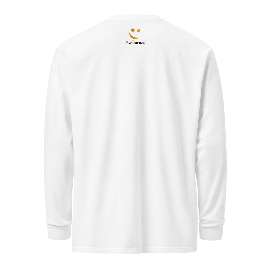 Unisex Garment-dyed heavyweight long-sleeve shirt | Moon long-sleeve shirt AwRans Clothing unisex-garment-dyed-heavyweight-long-sleeve-shirt-white-back-67f043149ef58