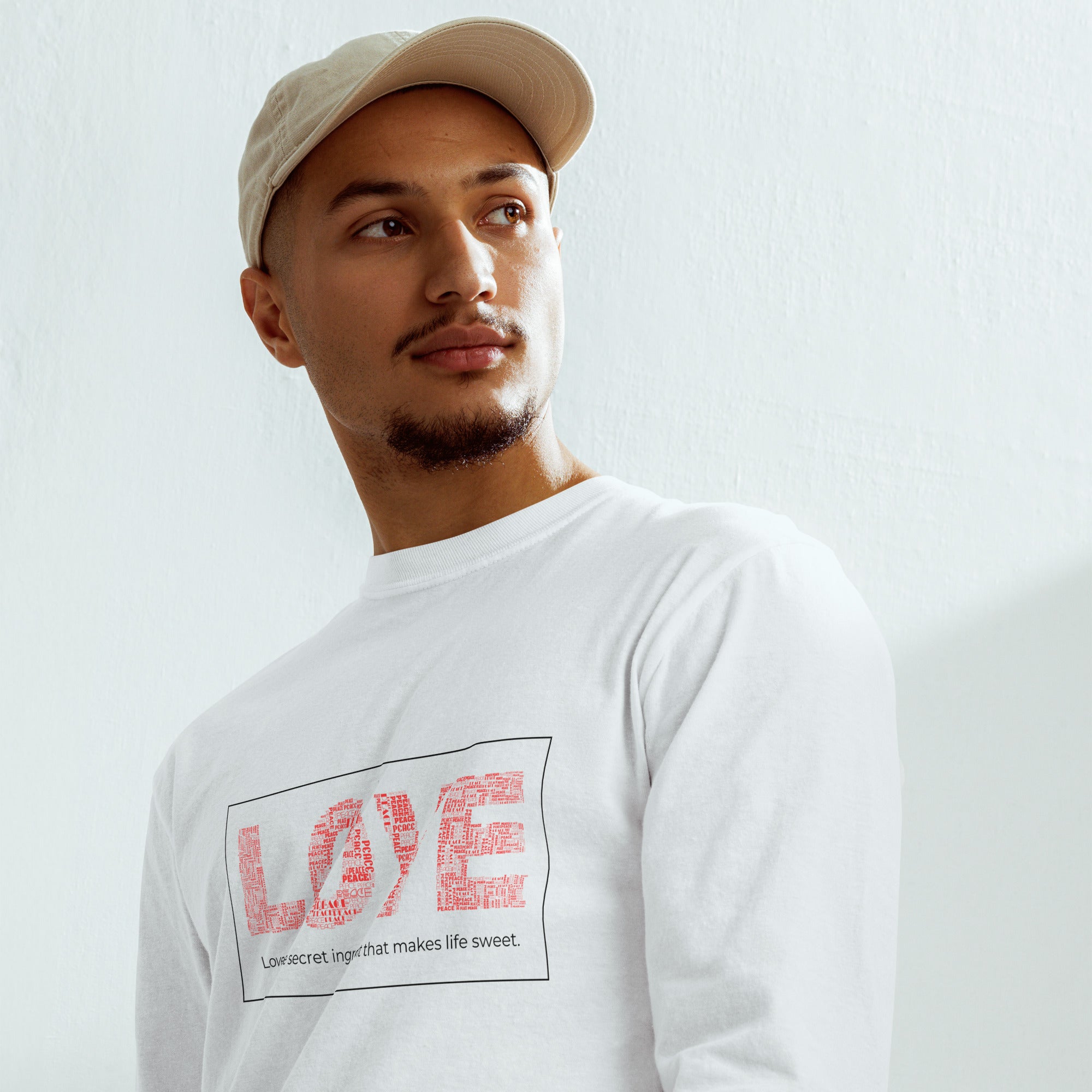 Unisex Garment-dyed heavyweight long-sleeve shirt | Love long-sleeve shirt AwRans Clothing unisex-garment-dyed-heavyweight-long-sleeve-shirt-white-front-67f0415830c3a