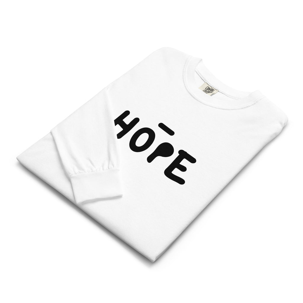 Unisex Garment-dyed heavyweight long-sleeve shirt | Hope long-sleeve shirt AwRans Clothing unisex-garment-dyed-heavyweight-long-sleeve-shirt-white-front-67f04378886fc