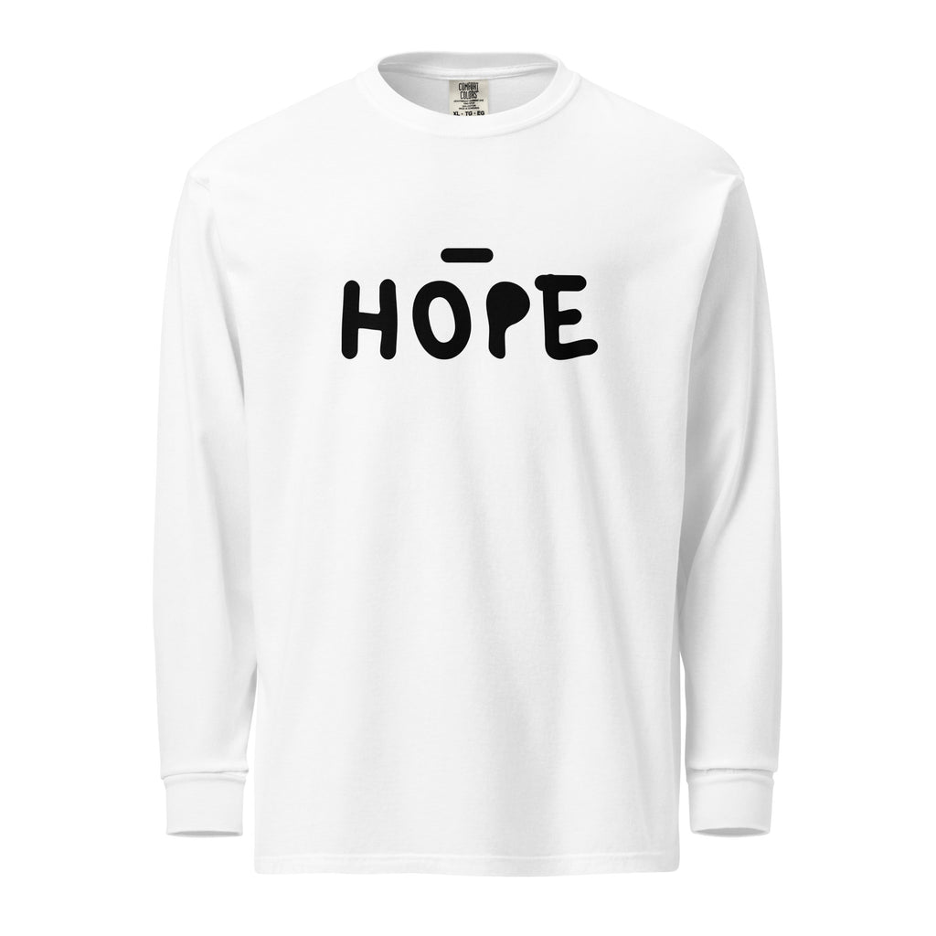 Unisex Garment-dyed heavyweight long-sleeve shirt | Hope long-sleeve shirt AwRans Clothing unisex-garment-dyed-heavyweight-long-sleeve-shirt-white-front-67f043788997f