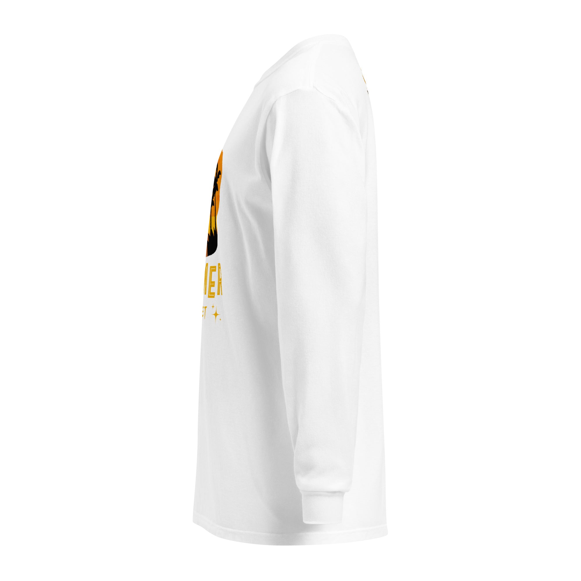 Unisex Garment-dyed heavyweight long-sleeve shirt | Summer Sunset long-sleeve shirt AwRans Clothing unisex-garment-dyed-heavyweight-long-sleeve-shirt-white-left-67eaae9268773
