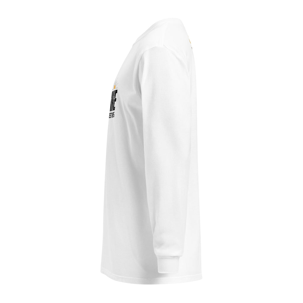 Unisex Garment-dyed heavyweight long-sleeve shirt | Create Your Sunshine long-sleeve shirt AwRans Clothing unisex-garment-dyed-heavyweight-long-sleeve-shirt-white-left-67f015d5eaff0
