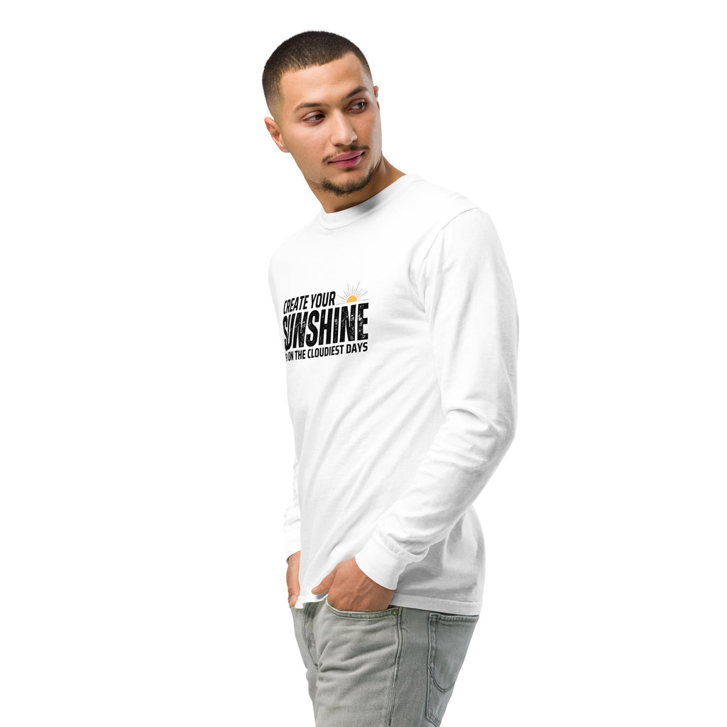 Unisex Garment-dyed heavyweight long-sleeve shirt | Create Your Sunshine long-sleeve shirt AwRans Clothing unisex-garment-dyed-heavyweight-long-sleeve-shirt-white-left-front-2-67f015d5ea05e