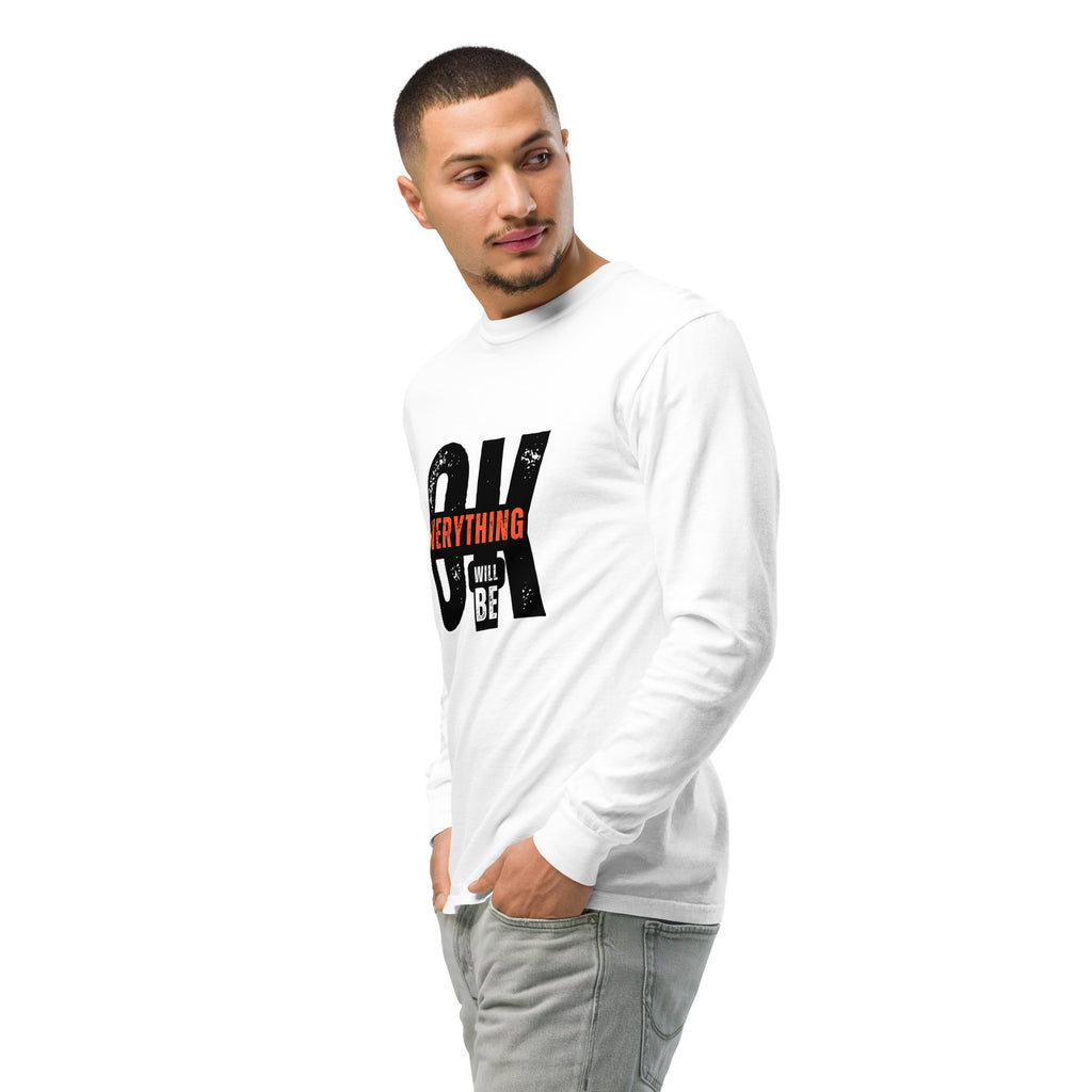 Unisex Garment-dyed heavyweight long-sleeve shirt | Everything Will Be Ok long-sleeve shirt AwRans Clothing unisex-garment-dyed-heavyweight-long-sleeve-shirt-white-left-front-2-67f03cda9a0df