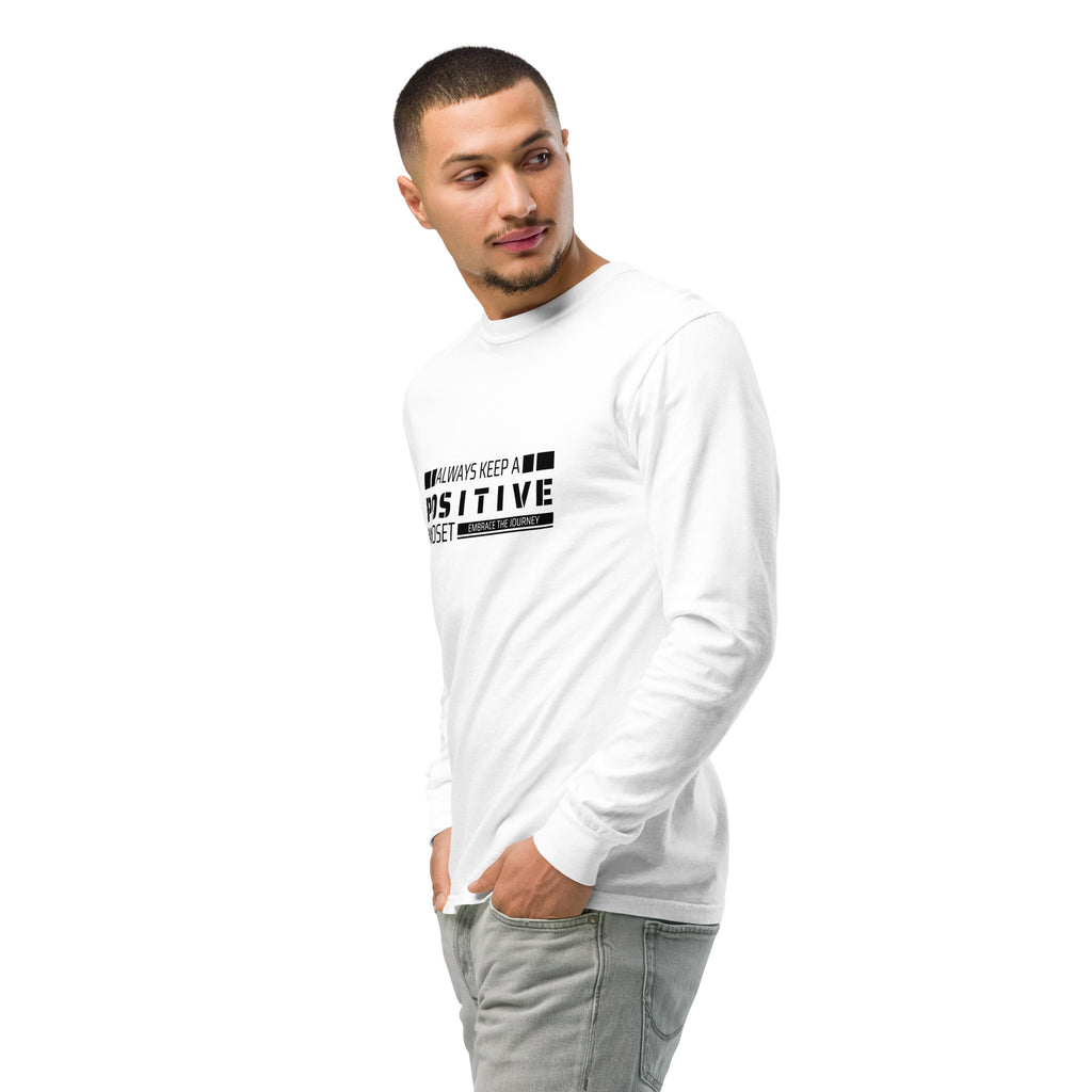 Unisex Garment-dyed heavyweight long-sleeve shirt | Always Keep A Positive Mindset long-sleeve shirt AwRans Clothing unisex-garment-dyed-heavyweight-long-sleeve-shirt-white-left-front-2-67f041083f0f1