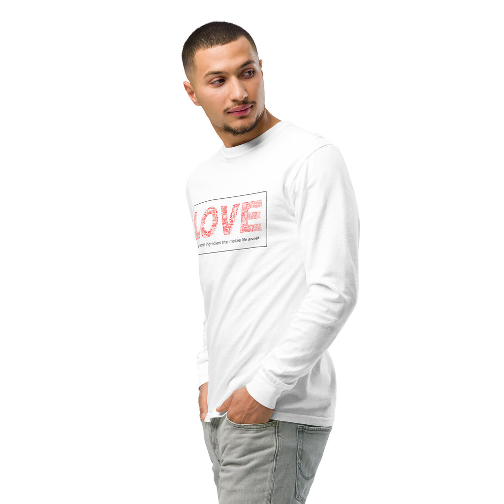 Unisex Garment-dyed heavyweight long-sleeve shirt | Love long-sleeve shirt AwRans Clothing unisex-garment-dyed-heavyweight-long-sleeve-shirt-white-left-front-2-67f041582ddd9
