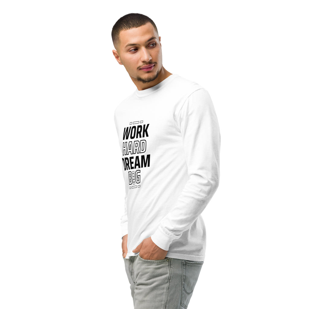 Unisex Garment-dyed heavyweight long-sleeve shirt | Work Hard , Dream Big long-sleeve shirt AwRans Clothing unisex-garment-dyed-heavyweight-long-sleeve-shirt-white-left-front-2-67f041a3b925d