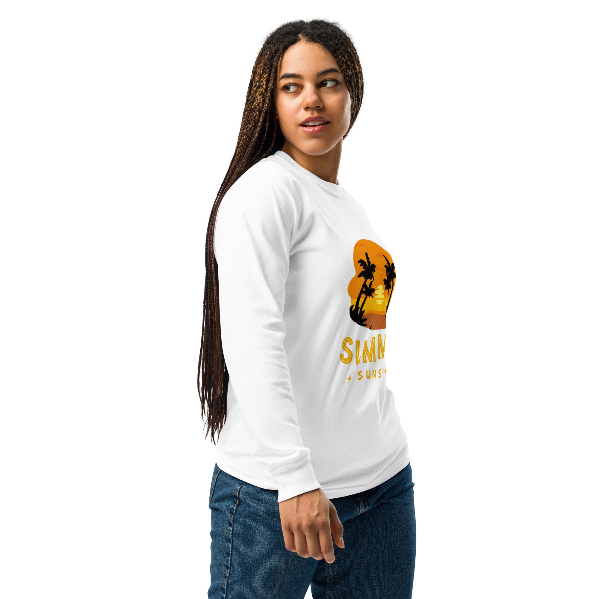 Unisex Garment-dyed heavyweight long-sleeve shirt | Summer Sunset long-sleeve shirt AwRans Clothing unisex-garment-dyed-heavyweight-long-sleeve-shirt-white-right-67eaae926c8f8