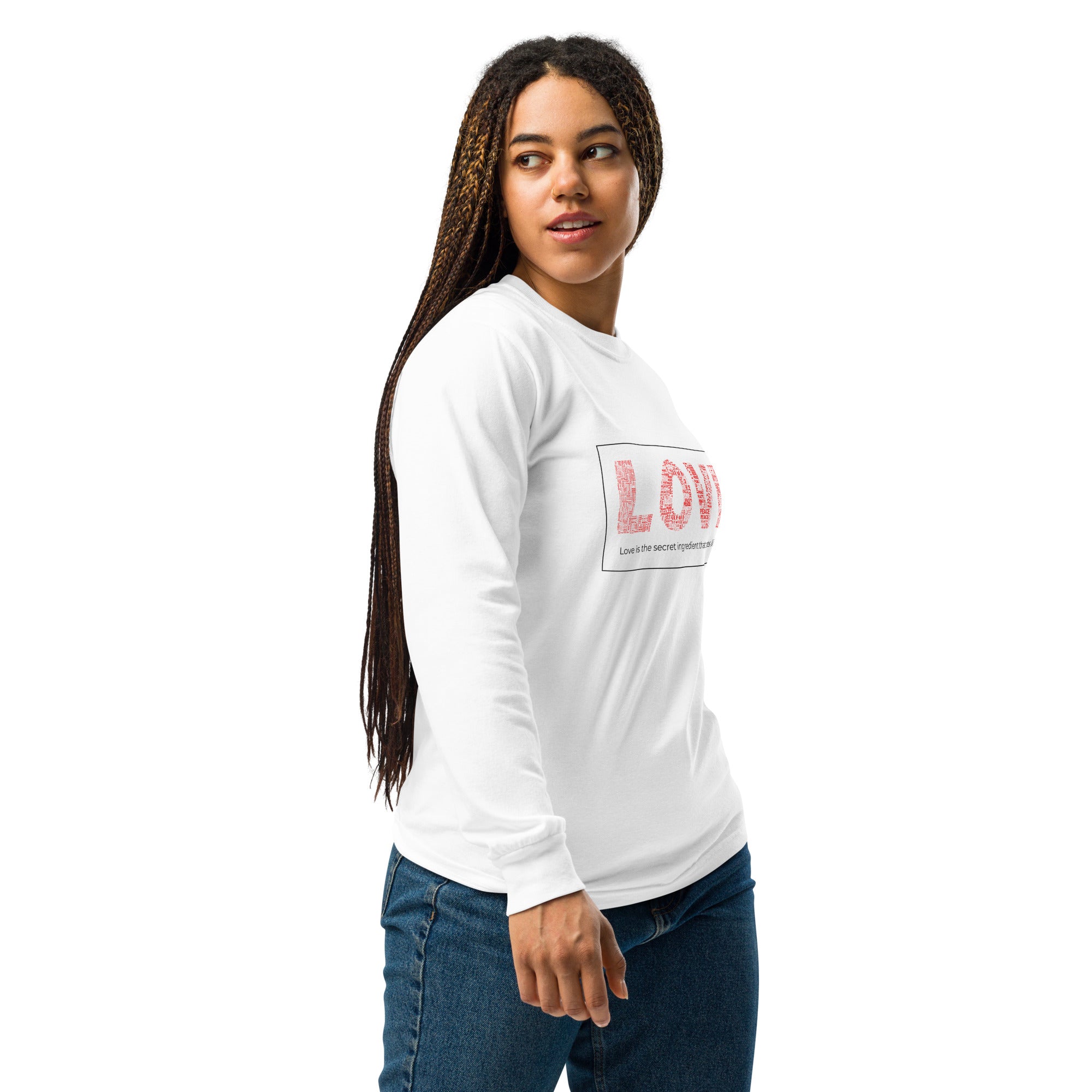 Unisex Garment-dyed heavyweight long-sleeve shirt | Love long-sleeve shirt AwRans Clothing unisex-garment-dyed-heavyweight-long-sleeve-shirt-white-right-67f041583058b