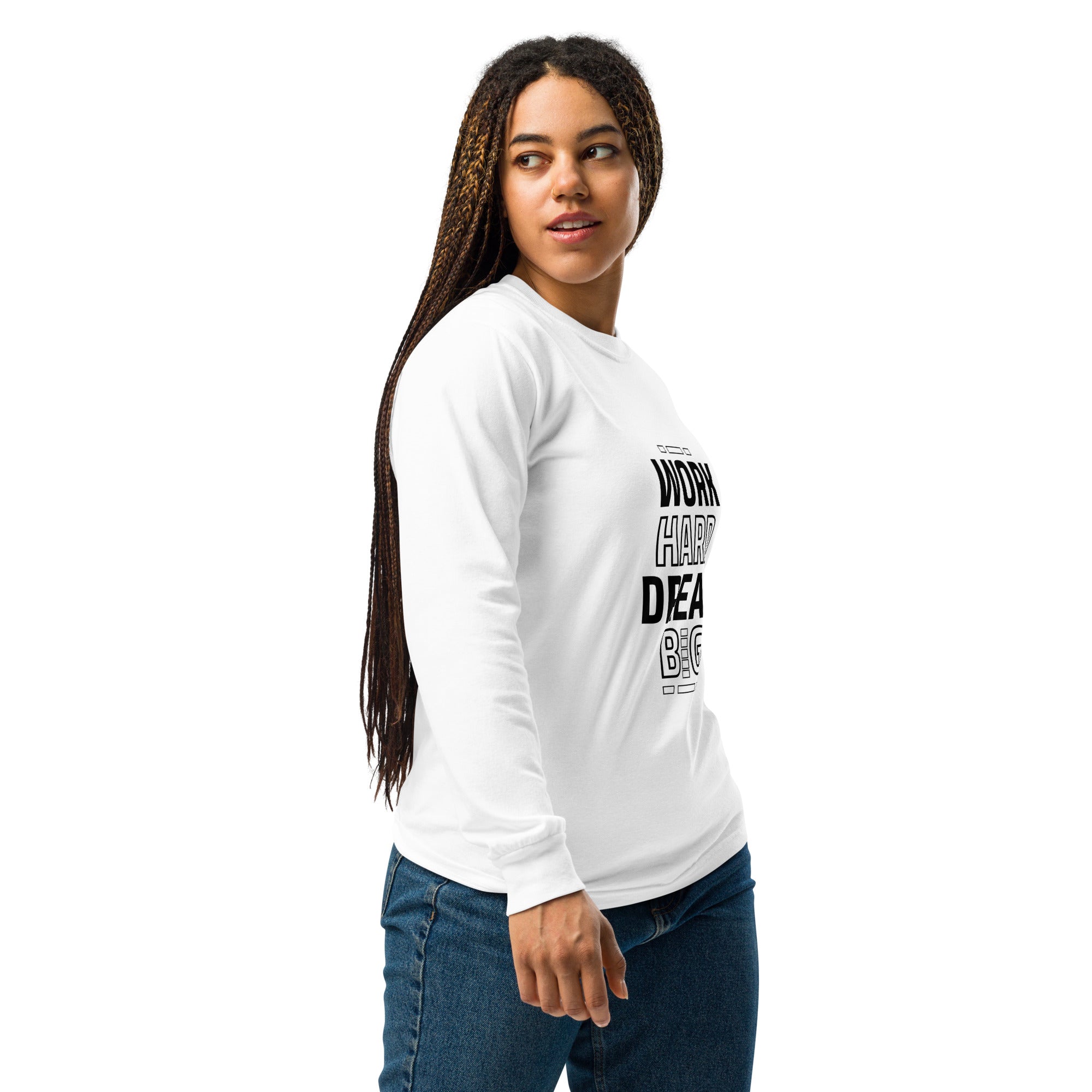 Unisex Garment-dyed heavyweight long-sleeve shirt | Work Hard , Dream Big long-sleeve shirt AwRans Clothing unisex-garment-dyed-heavyweight-long-sleeve-shirt-white-right-67f041a3ba723