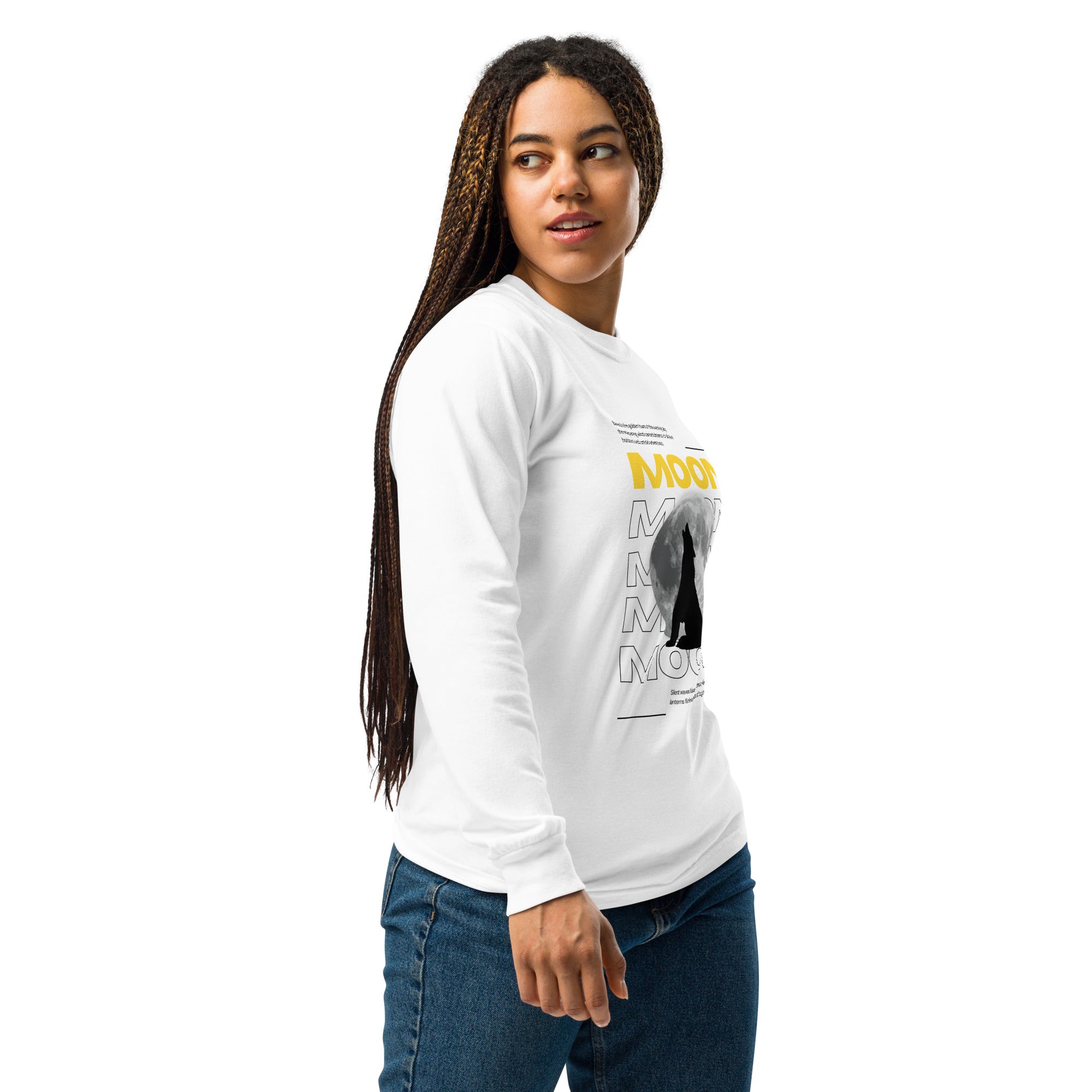 Unisex Garment-dyed heavyweight long-sleeve shirt | Moon long-sleeve shirt AwRans Clothing unisex-garment-dyed-heavyweight-long-sleeve-shirt-white-right-67f04314a0026