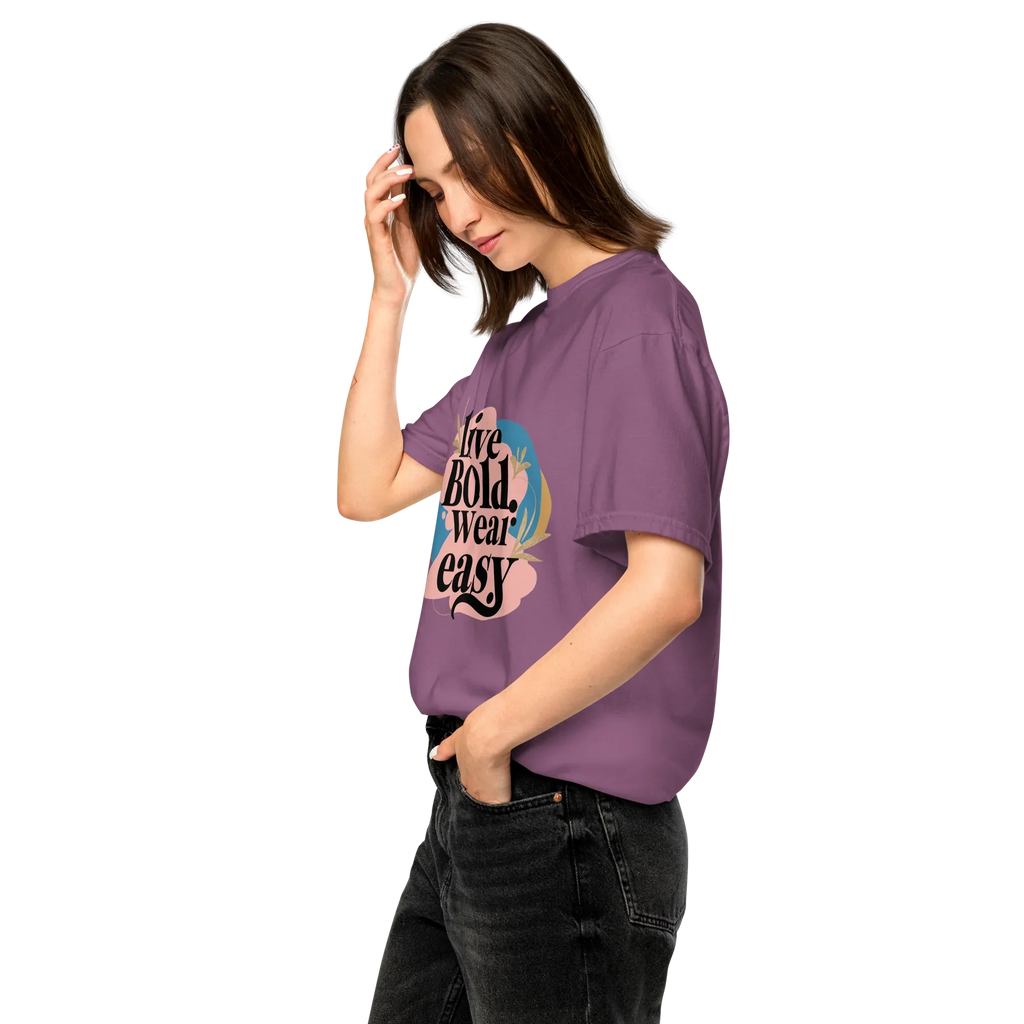 Unisex garment-dyed heavyweight t-shirt | Live Bold Wear Easy - AwRans Clothing