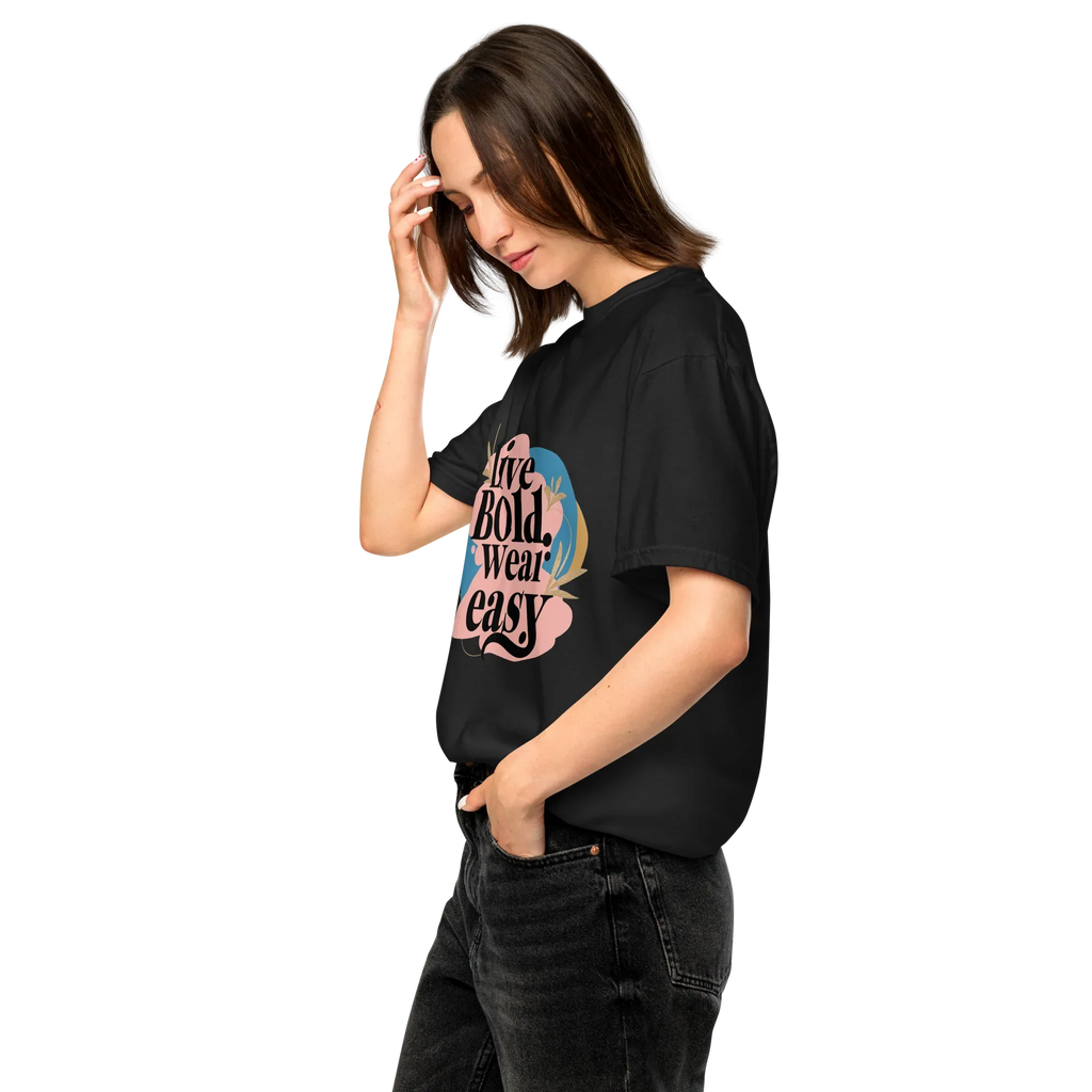Unisex garment-dyed heavyweight t-shirt | Live Bold Wear Easy - AwRans Clothing