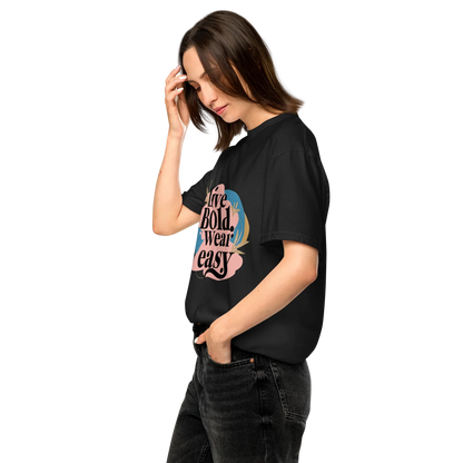 Unisex garment-dyed heavyweight t-shirt | Live Bold Wear Easy - AwRans Clothing