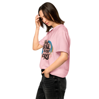 Unisex garment-dyed heavyweight t-shirt | Live Bold Wear Easy - AwRans Clothing