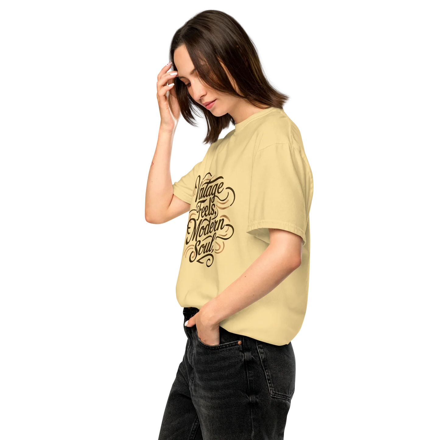 Unisex garment-dyed heavyweight t-shirt | Vintage Feels,Modern Soul - AwRans Clothing