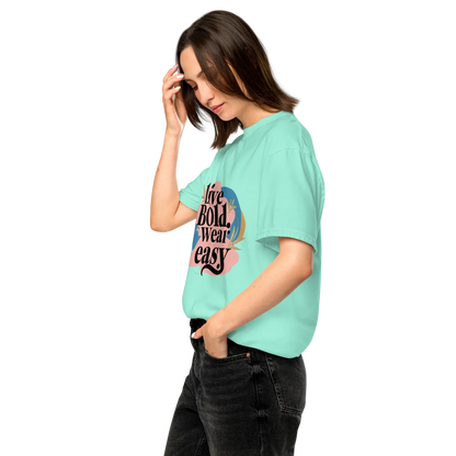 Unisex garment-dyed heavyweight t-shirt | Live Bold Wear Easy - AwRans Clothing