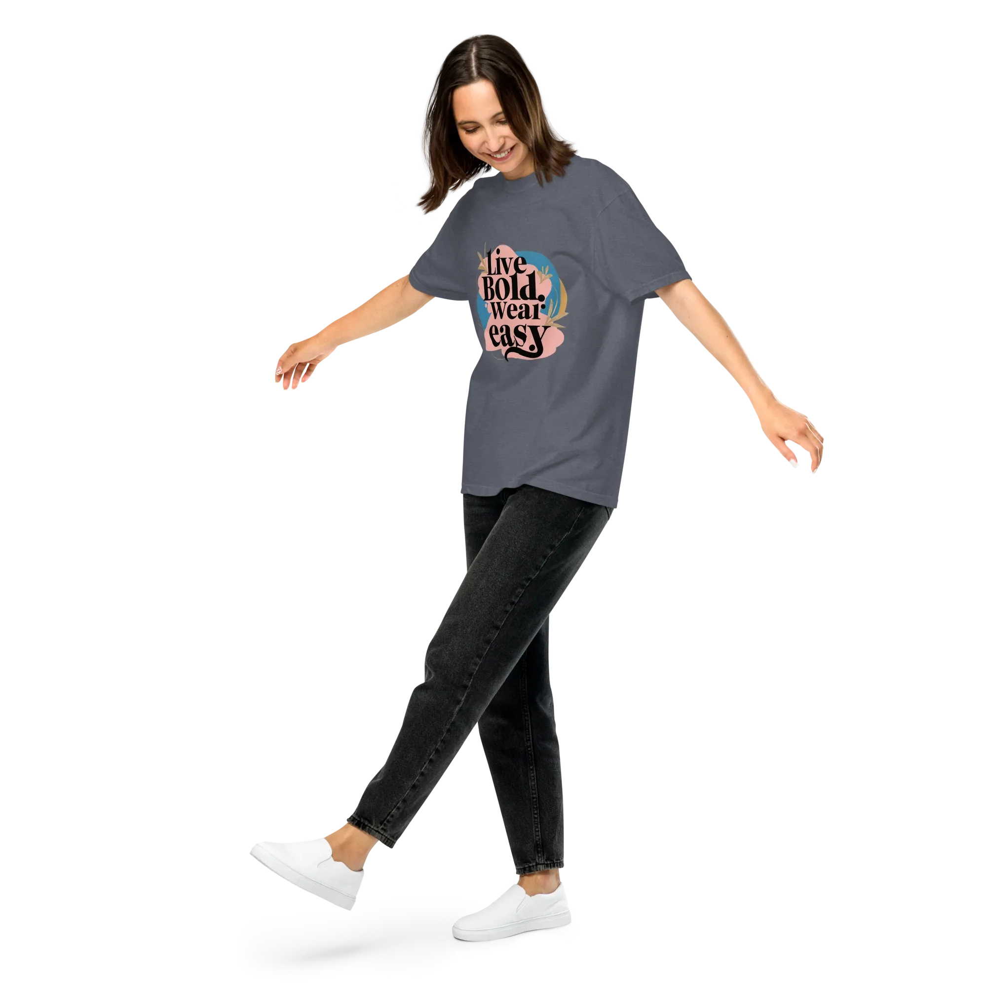 Unisex garment-dyed heavyweight t-shirt | Live Bold Wear Easy - AwRans Clothing